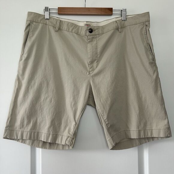 Faherty Mens Shorts Size 42 Beige Chino Casual Organic Cotton Blend Stretch 9.5” - Picture 1 of 10